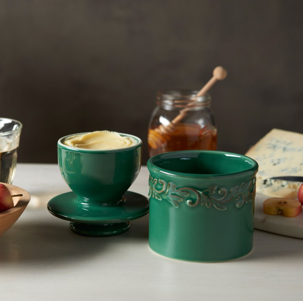 Emerald Green Antique Butter Bell Crock