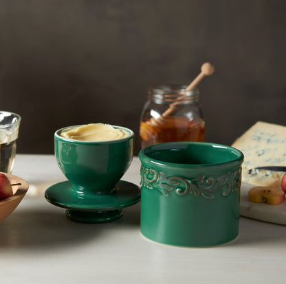 Emerald Green Antique Butter Bell Crock