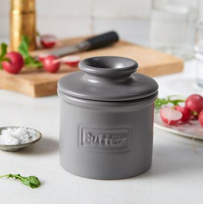 Matte Steel Gray Cafe Butter Bell Crock