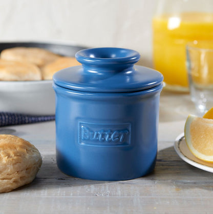 Navy Matte Cafe Butter Bell Crock