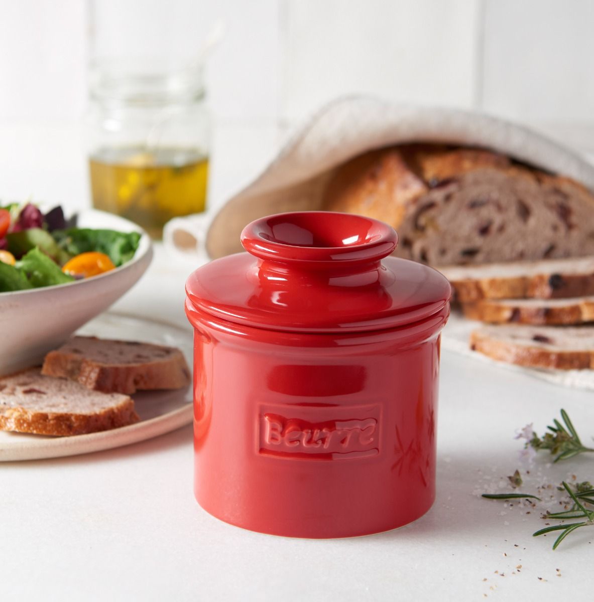 Maraschino Red Cafe Retro Butter Bell Crock