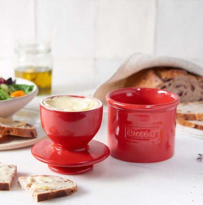 Maraschino Red Cafe Retro Butter Bell Crock