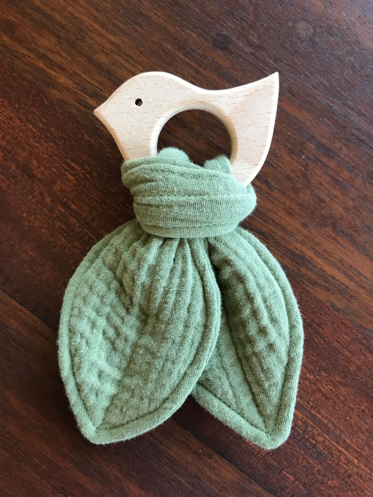 Organic Teether – Soft Fabric & Natural Beech Wood