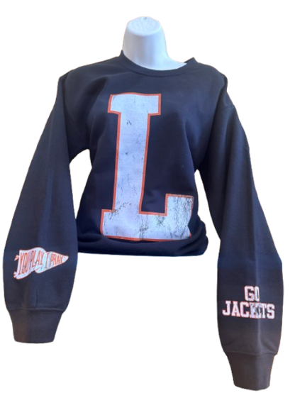 Llano Block "L" Sweatshirt – Black Long Sleeve Crewneck