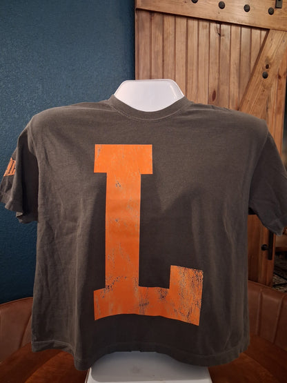 Llano Block "L" Graphic Tee – Cream & Dark Grey