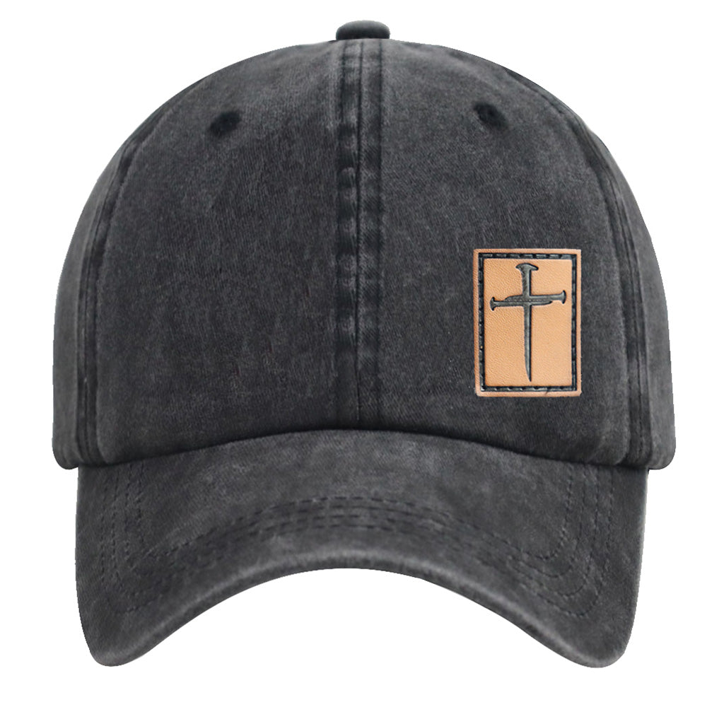 Leather‑Look Jesus Hat for Men & Women – Adjustable Vintage Christian Baseball Cap (Cotton/Polyester)