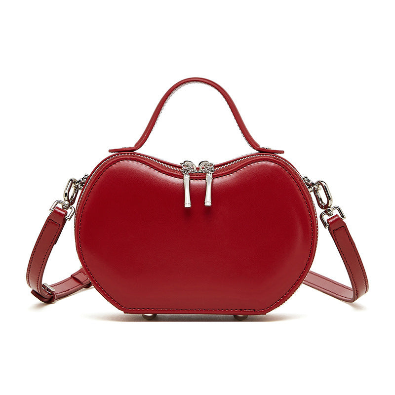 Creative Fruit Leather Shoulder Messenger Bag – Heartfelt Elegance Meets Urban Simplicity