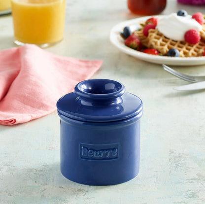 Royal Blue Cafe Retro Butter Bell Crock