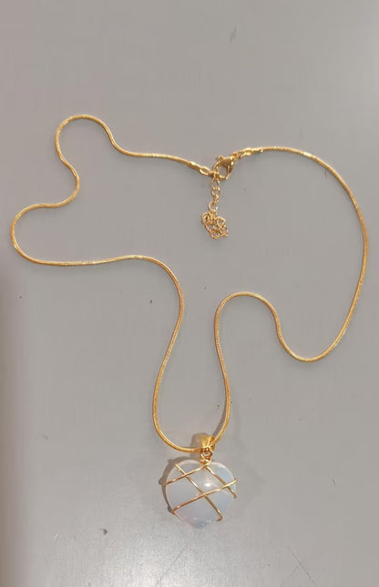 Barbie Dream Heart Moonstone Necklace – Kawaii Princess Jewelry  Once upon a sparkle, a tiny heart escaped from a cartoon princess’s diary and landed softly around your neck