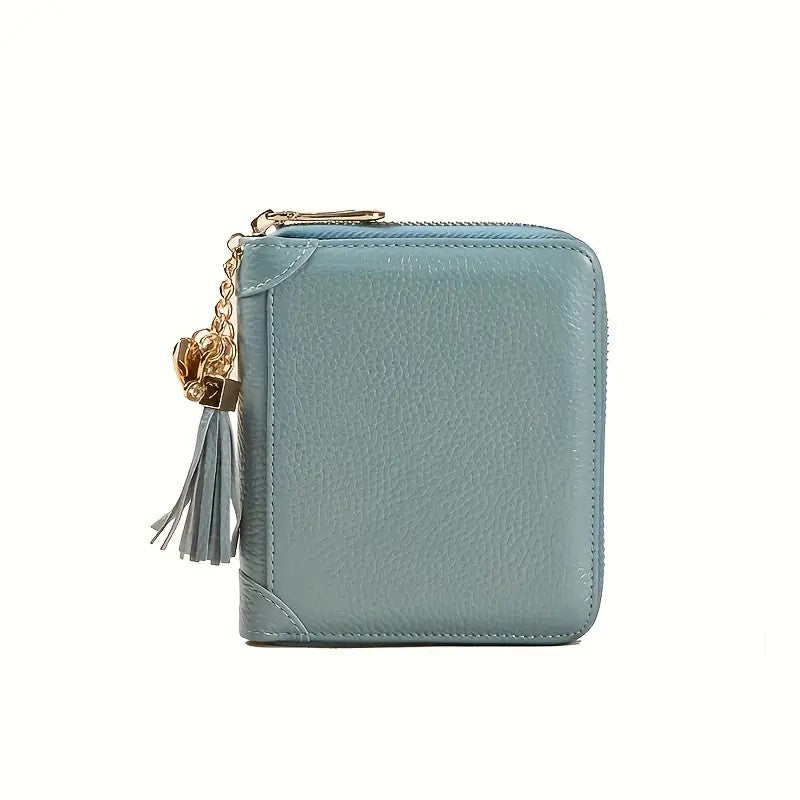 Mini Credit Card Holder For Women RFID Blocking Zipper Coin Purse Large Capacity