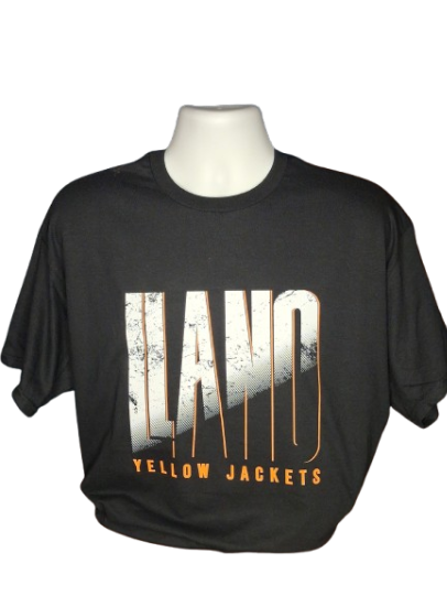 Llano Yellow Jackets Vintage Graphic Tee – Charcoal Grey