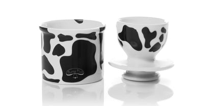 Black & White Cow Pattern Butter Bell Crock