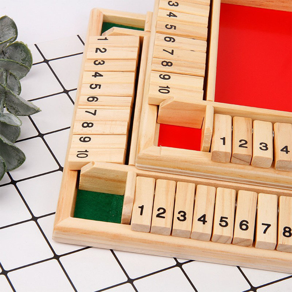 Shut The Box-Wooden Dice Board Game, for 2-6 Players, Improves Mathematical Skills, for Classroom, Home