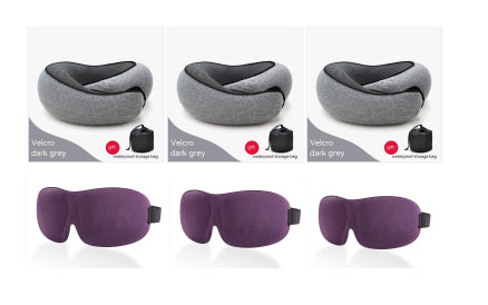 Travel U-shaped Memory Cotton Neck Pillow With Sleep Mask - Durable & Plush