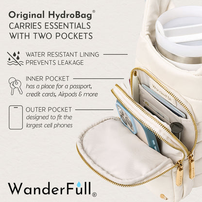HydroBag® HANDLE®- Ivory Vegan Leather with Strap Bundle