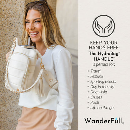 HydroBag® HANDLE®- Ivory Vegan Leather with Strap Bundle