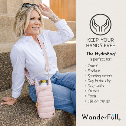 Blush HydroBag® with Blush and Ivory Striped Strap