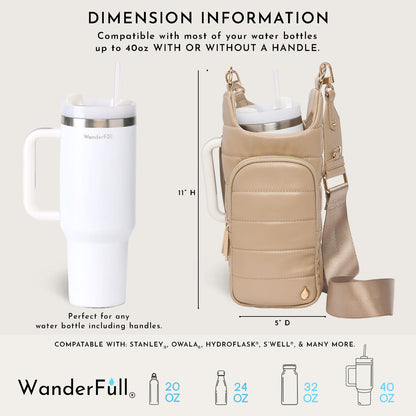 HydroBag® HANDLE®- Taupe Vegan Leather with Strap Bundle