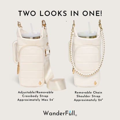HydroBag® HANDLE®- Ivory Vegan Leather with Strap Bundle