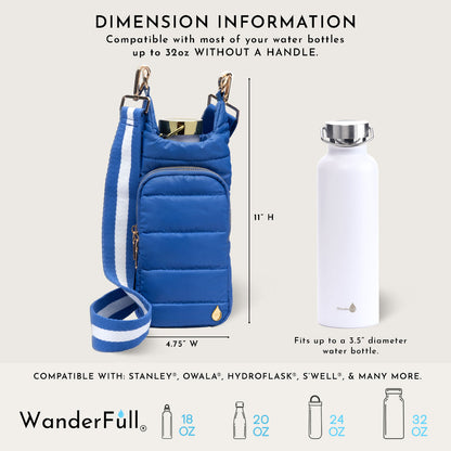 Royal Blue HydroBag® with Blue & White Striped Strap