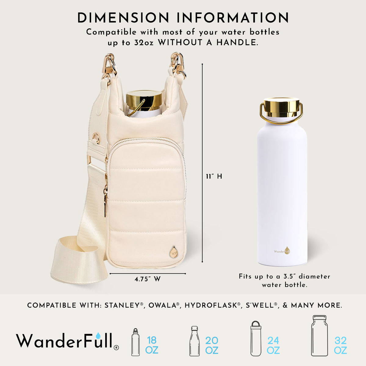 Ivory Vegan Leather HydroBag® with Strap Bundle Oprah's Favorite Things