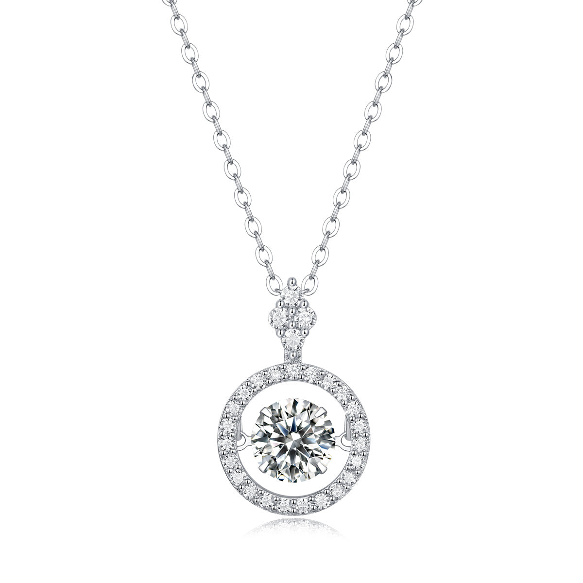 A Fashionable And Trendy Jewelry Necklace Pendant Set With 1-carat Moissanite S925 Sterling Silver And Platinum Plating