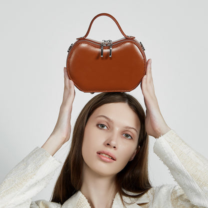 Creative Fruit Leather Shoulder Messenger Bag – Heartfelt Elegance Meets Urban Simplicity