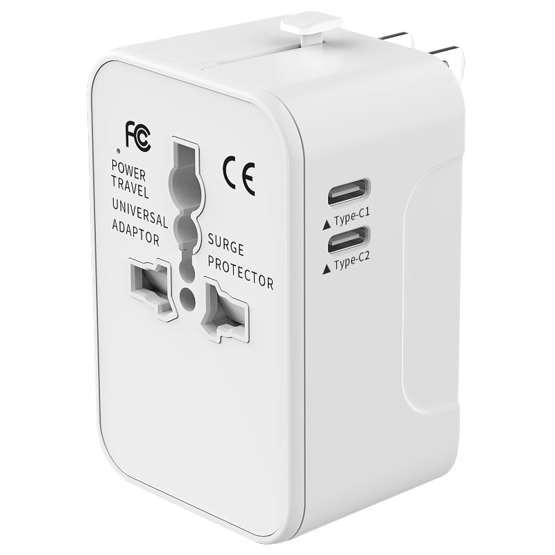 Universal Travel Adapter – Portable Worldwide All‑in‑One Plug Adapter with USB‑C &amp; 3 USB Ports