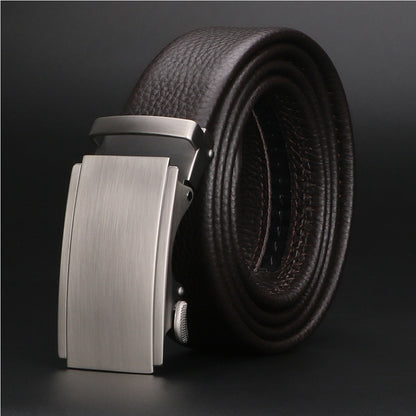Men’s Automatic Leather Belt – Business, Casual & Formal Wear Adjustable Belt