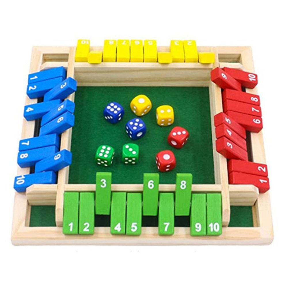 Shut The Box-Wooden Dice Board Game, for 2-6 Players, Improves Mathematical Skills, for Classroom, Home