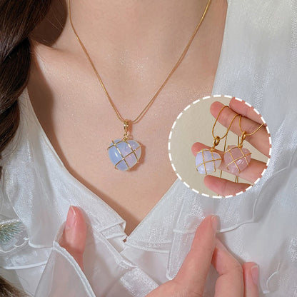 Barbie Dream Heart Moonstone Necklace – Kawaii Princess Jewelry  Once upon a sparkle, a tiny heart escaped from a cartoon princess’s diary and landed softly around your neck