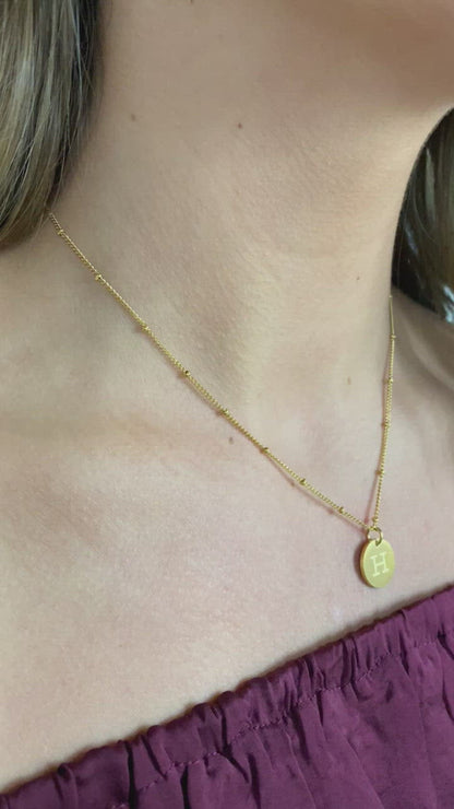 Gold‑Plated Coin Initial Necklace – Personalized Charm with Delicate Detail