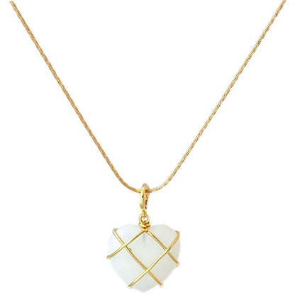 Barbie Dream Heart Moonstone Necklace – Kawaii Princess Jewelry  Once upon a sparkle, a tiny heart escaped from a cartoon princess’s diary and landed softly around your neck