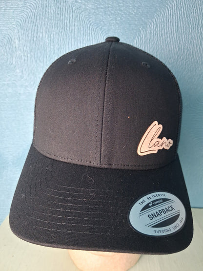 Llano Script Yupoong Snapback Hat – All Black