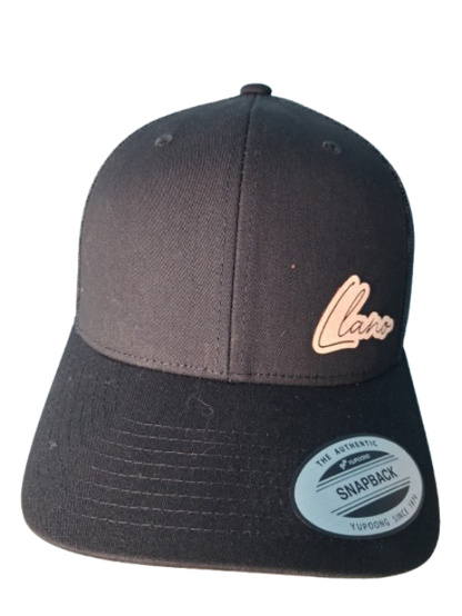 Llano Script Yupoong Snapback Hat – All Black