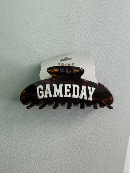 "GAMEDAY" Tortoiseshell Acetate Claw Clip – Hair Accessory