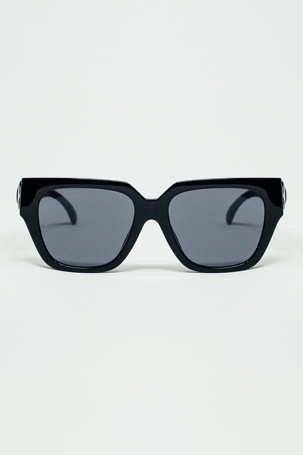 Geometric Thick Black Sunglasses With Black Lens - Bold Lines, Timeless Edge