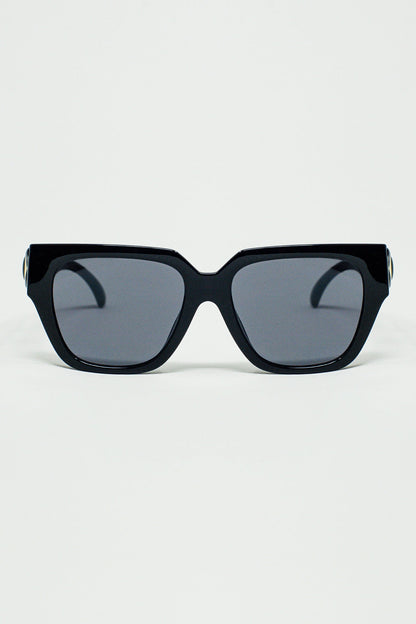 Geometric Thick Black Sunglasses With Black Lens - Bold Lines, Timeless Edge