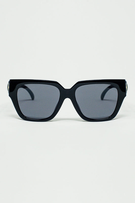 Geometric Thick Black Sunglasses With Black Lens - Bold Lines, Timeless Edge