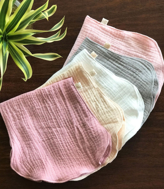 Organic Cotton Gauze Burp Cloths – 5 Pack (Soft, Absorbent & Essential)  Girl