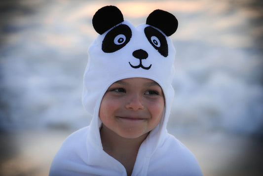 Panda Hooded Cotton Turkish Towel: Little Kid