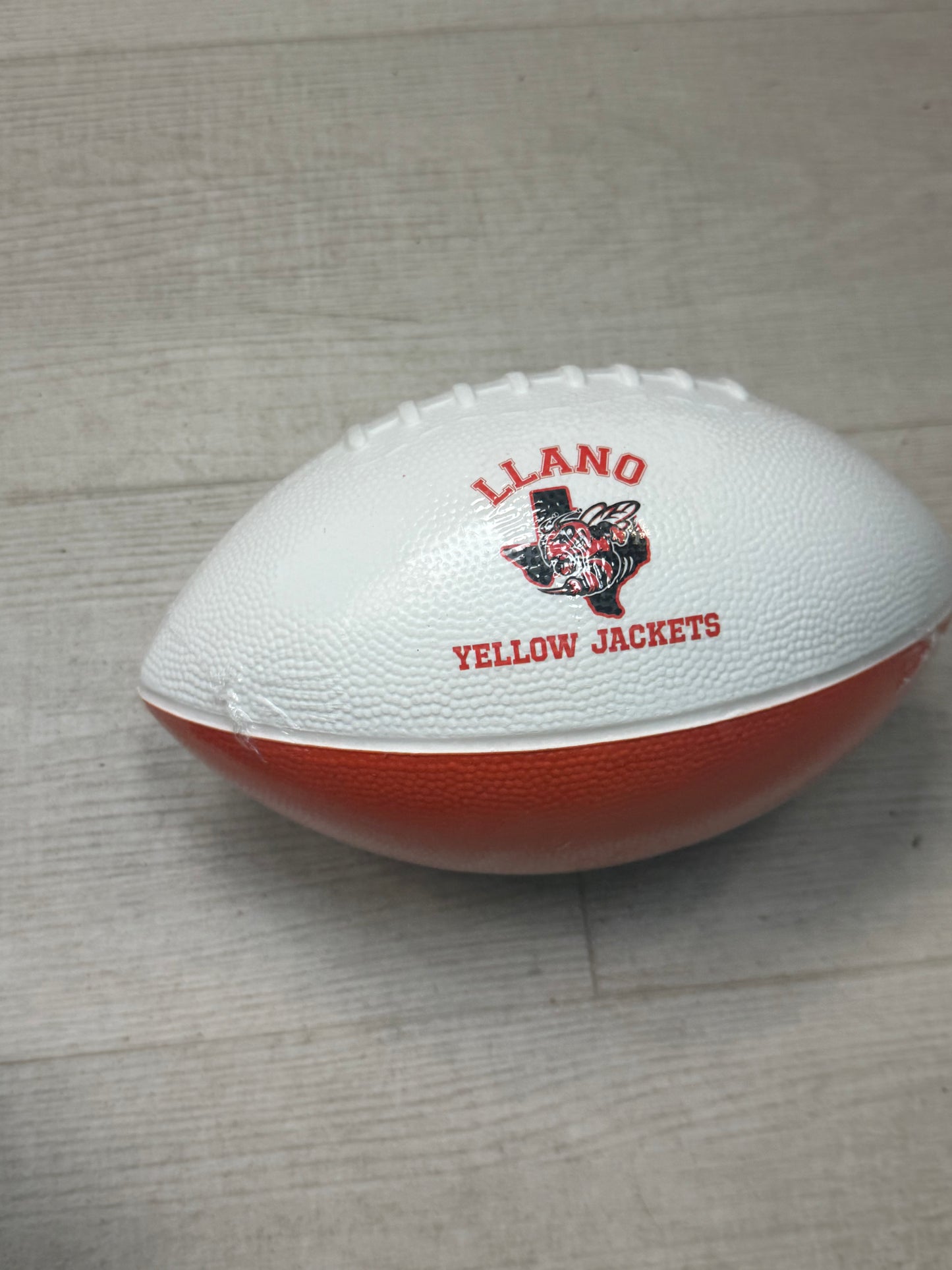 Llano Yellow Jackets Mini Foam Football – White & Orange