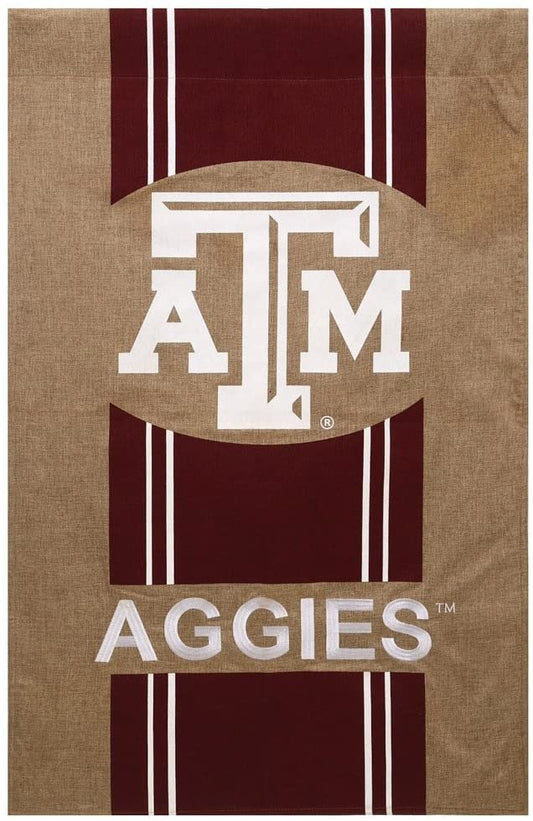 Texas A&M University Aggies Premium Double Sided Banner House Flag, Burlap Design, 28x44 Inch
