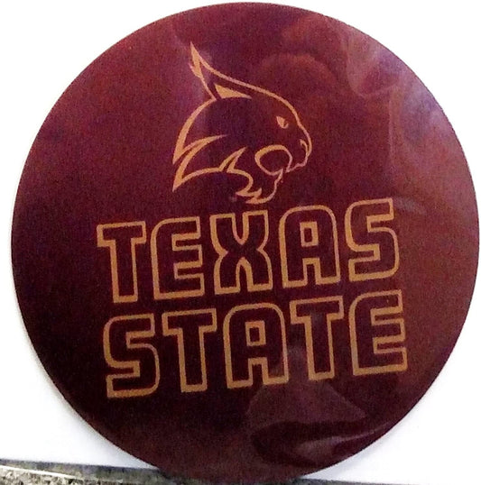Texas State Bobcats Decal RR 4" Round Vinyl Auto Home Window Glass University of