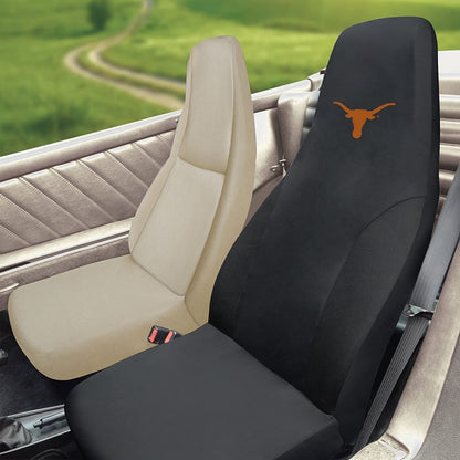 University of Texas Longhorns Premium Embroidered Black Auto Bucket Seat Cover, 48x20 Inch, Elastic