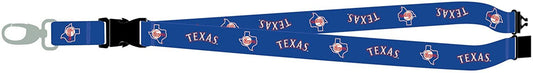 Texas Rangers Lanyard Keychain Double Sided Breakaway Safety Design, Retro Logo, Adult 26 Inch