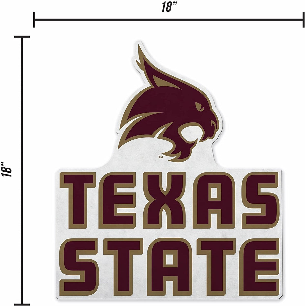 Texas State University Bobcats Soft Felt Pennant, Primary Design, Shape Cut, 18 Inch, Easy To Hang
