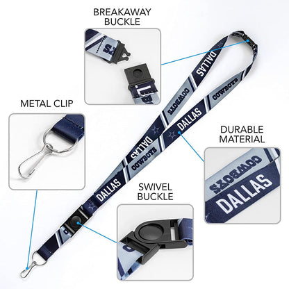 Texas Rangers Lanyard Keychain Double Sided Breakaway Safety Design Adult 18 Inch