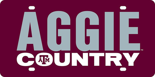 Texas A&M University Aggies Premium Laser Cut Tag License Plate, Country Design, Acrylic, 12x6 Inch