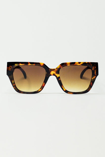 Oversized Cat Eye Sunglasses - Brown Vintage Elegance